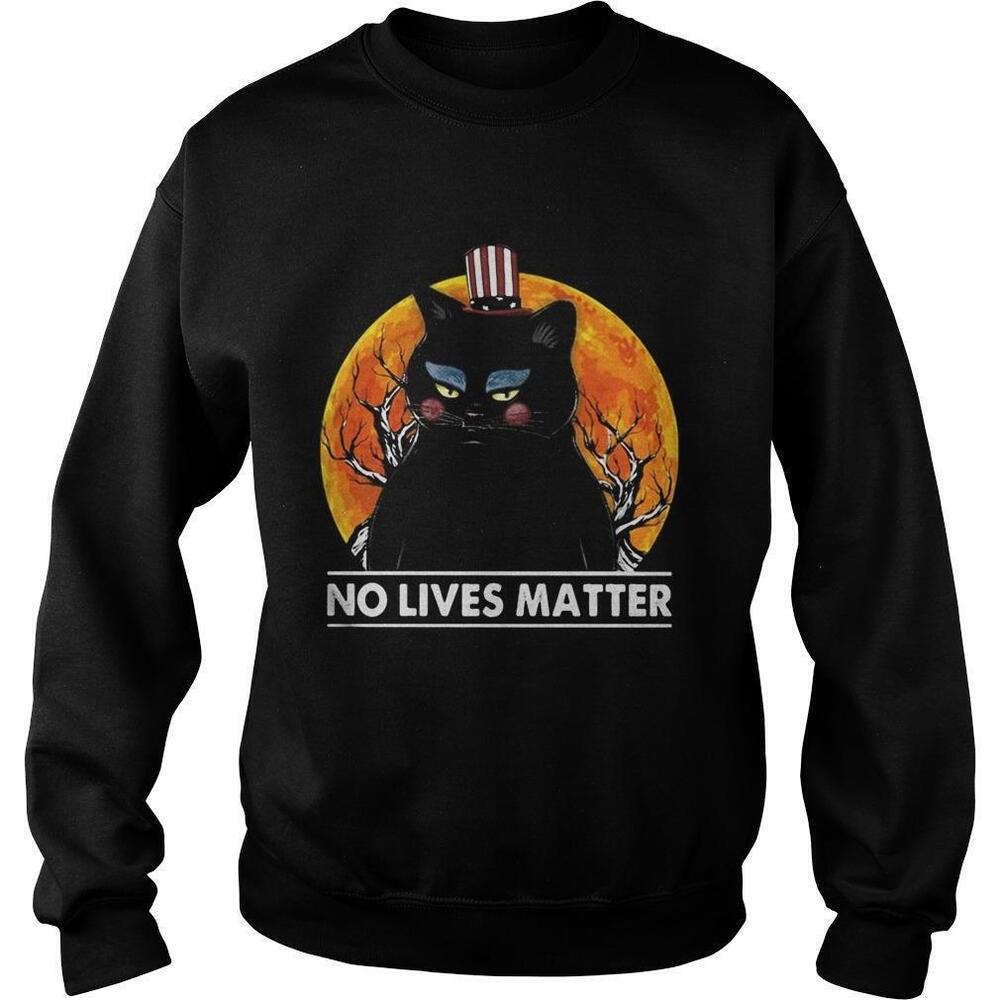 Black Cat No Lives Matter Sunset Sweatshirt